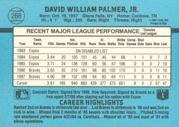 1988 Donruss #266 David Palmer Back