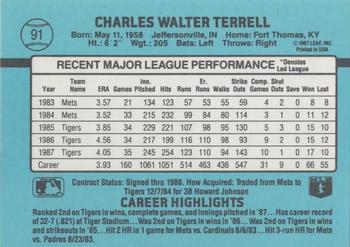 1988 Donruss #91 Walt Terrell Back