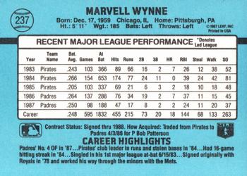 1988 Donruss #237 Marvell Wynne Back
