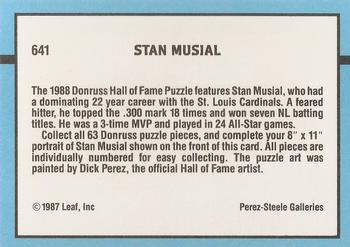 1988 Donruss #641 Stan Musial Back