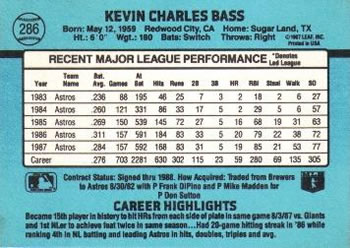 1988 Donruss #286 Kevin Bass Back