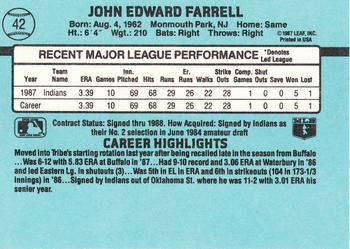 1988 Donruss #42 John Farrell Back