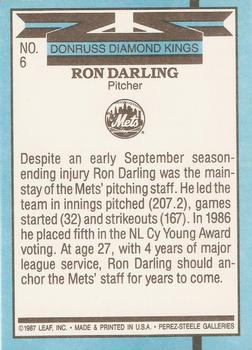 1988 Donruss #6 Ron Darling Back