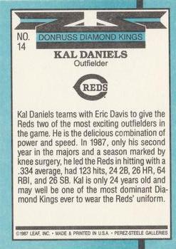 1988 Donruss #14 Kal Daniels Back