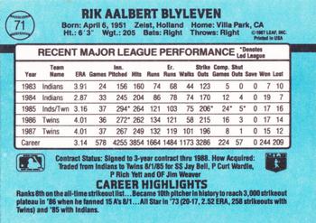 1988 Donruss #71 Bert Blyleven Back