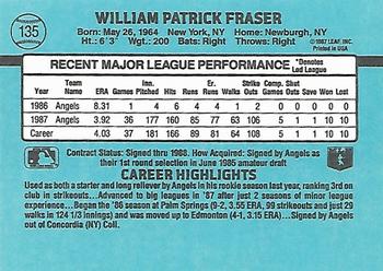 1988 Donruss #135 Willie Fraser Back