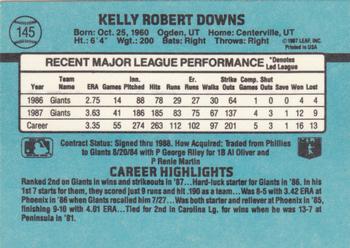 1988 Donruss #145 Kelly Downs Back