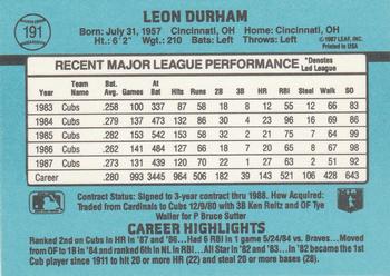 1988 Donruss #191 Leon Durham Back