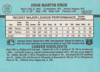1988 Donruss #205 John Kruk Back