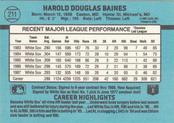 1988 Donruss #211 Harold Baines Back