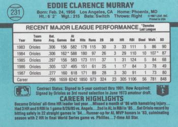 1988 Donruss #231 Eddie Murray Back