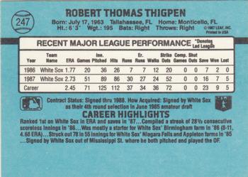 1988 Donruss #247 Bobby Thigpen Back