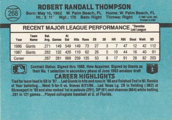 1988 Donruss #268 Rob Thompson Back