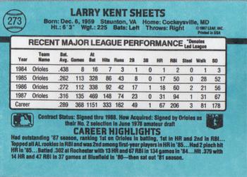 1988 Donruss #273 Larry Sheets Back