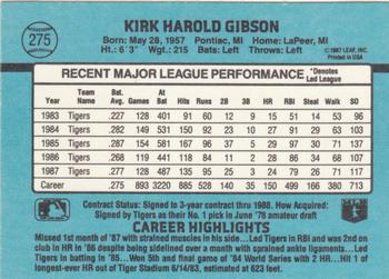 1988 Donruss #275 Kirk Gibson Back