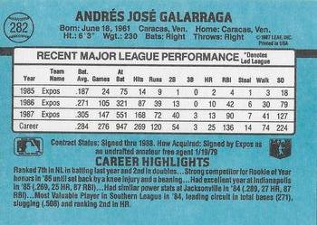 Carte De Baseball Donruss 1988 Andres Galarraga – Collection Rachat – 1/1 Auto