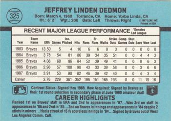 1988 Donruss #325 Jeff Dedmon Back