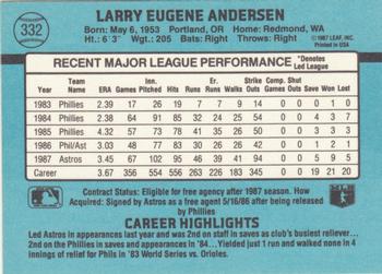 1988 Donruss #332 Larry Andersen Back