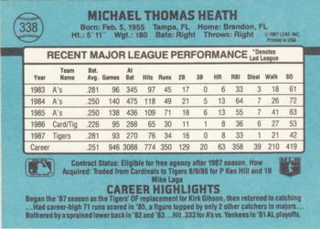 1988 Donruss #338 Mike Heath Back