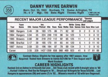 1988 Donruss #358 Danny Darwin Back