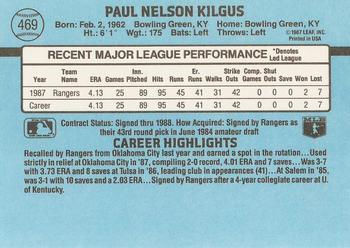 1988 Donruss #469 Paul Kilgus Back