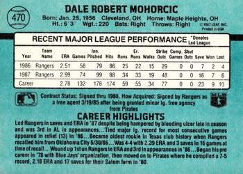 1988 Donruss #470 Dale Mohorcic Back