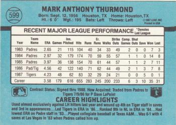 1988 Donruss #599 Mark Thurmond Back