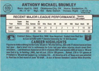 1988 Donruss #609 Mike Brumley Back