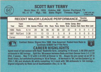 1988 Donruss #647 Scott Terry Back
