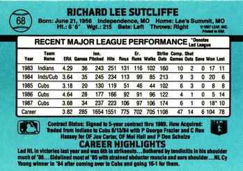 1988 Donruss #68 Rick Sutcliffe Back