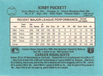 1988 Donruss #NNO Kirby Puckett Back