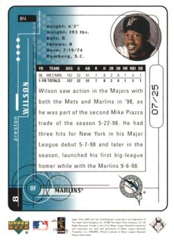 1999 Upper Deck MVP - Super Script #84 Preston Wilson  Back
