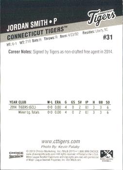 2015 Choice Connecticut Tigers #31 Jordan Smith Back