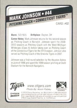 2014 Choice Connecticut Tigers #02 Mark Johnson Back