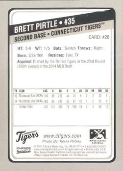 2014 Choice Connecticut Tigers #28 Brett Pirtle Back