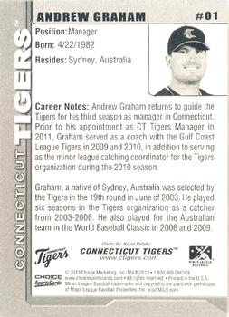 2013 Choice Connecticut Tigers #01 Andrew Graham Back