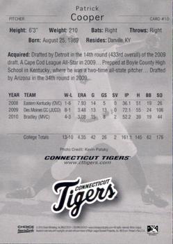 2010 Choice Connecticut Tigers #10 Patrick Cooper Back