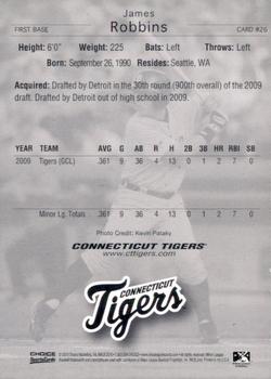 2010 Choice Connecticut Tigers #26 James Robbins Back