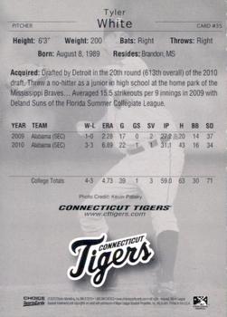 2010 Choice Connecticut Tigers #35 Tyler White Back