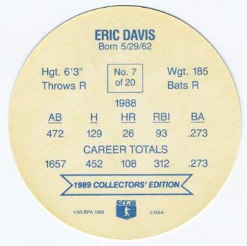 1989 Holsum Discs #7 Eric Davis Back