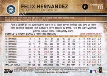 2015 Topps Update - Throwback Variations #325 Felix Hernandez Back