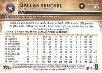 2015 Topps Update - Throwback Variations #477 Dallas Keuchel Back