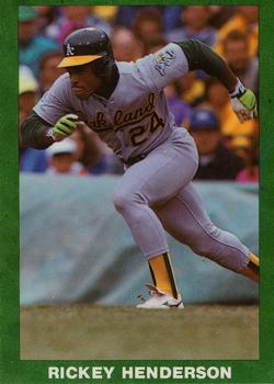 1990 Oakland Athletics Green Border (unlicensed) #NNO Rickey Henderson Front