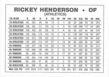 1990 Oakland Athletics Green Border (unlicensed) #NNO Rickey Henderson Back