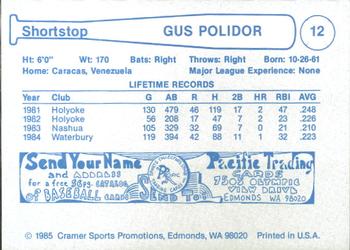 1985 Cramer Edmonton Trappers #12 Gus Polidor Back