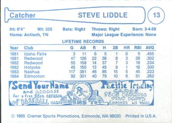 1985 Cramer Edmonton Trappers #13 Steve Liddle Back