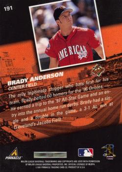 1998 Pinnacle #191 Brady Anderson Back