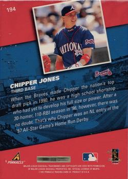 1998 Pinnacle #194 Chipper Jones Back