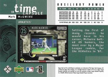1999 Upper Deck PowerDeck - Time Capsule Auxiliary Power #T3 Mark McGwire  Back