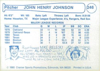 1985 Cramer Hawaii Islanders #246 John Henry Johnson Back